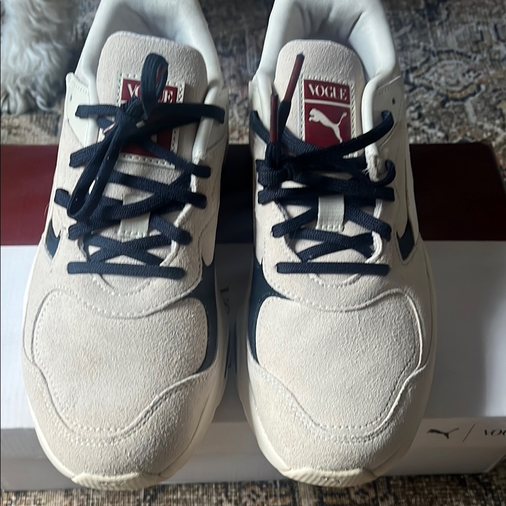 Puma Vogue Cream and Black Sneakers